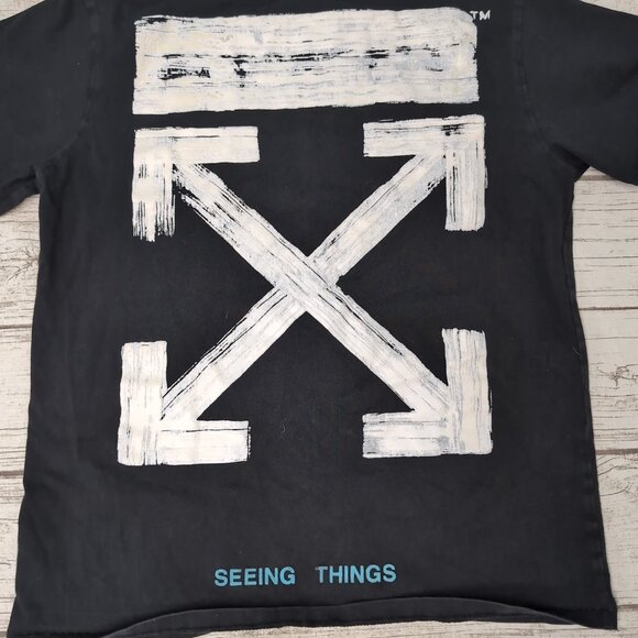 OFF WHITE Seeing Things Virgil Abloh Black Tee Size XS - Picture 9 of 9